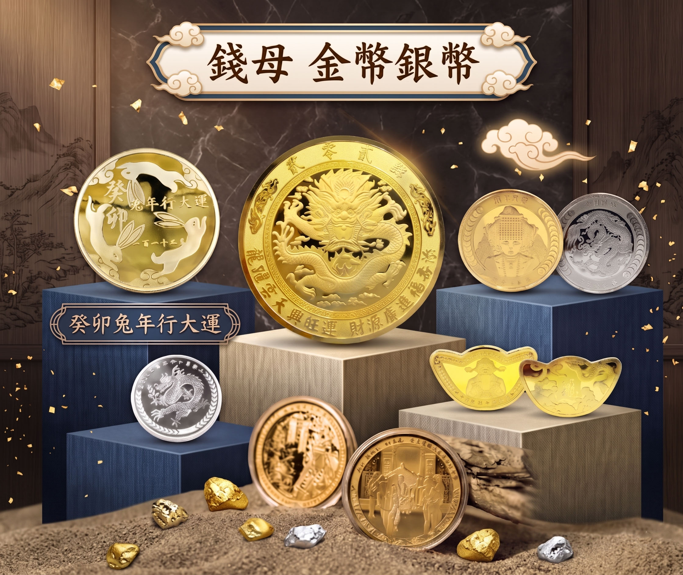 錢母 金幣銀幣