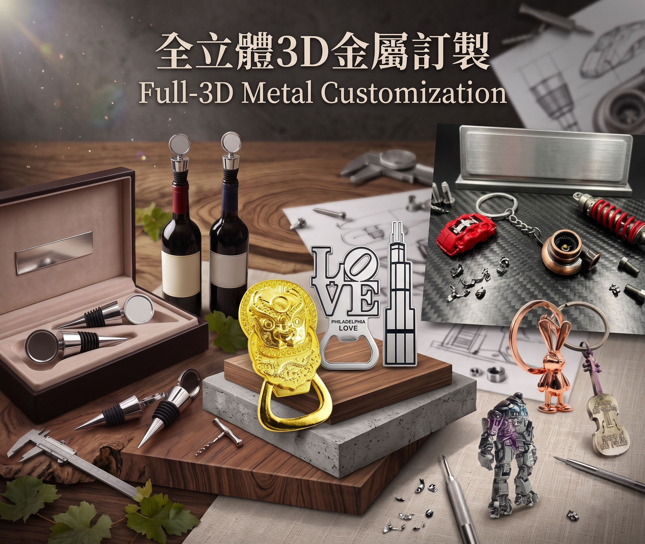 全立體3D金屬訂製