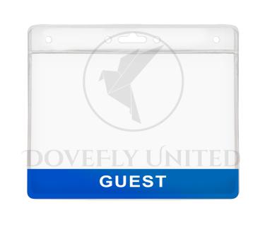 客製化印刷LOGO 彩條 PVC 透明識別證套 #DFL-414(GN)