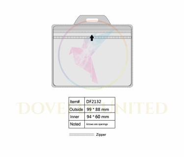ID卡夾鏈證件套 透明卡套批發 (橫式; 單層) #DF2132 (適用規格: 94(W) * 60(H)mm)