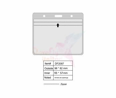 ID卡夾鏈透明證件套批發 (橫式; 單層) #DF-2087 (適用規格: 93(W) * 57(H)mm)