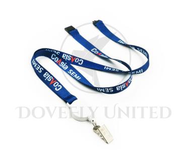 企業員工掛繩 印刷LOGO證件帶 客製化頸掛證件繩 (織帶車縫易拉扣+安全扣) (HTP15-64)