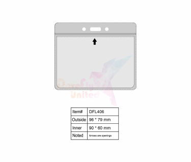 ID卡 橫式透明識別證套 (橫式; 單層) #DFL-406 (適用規格: 91(W) * 62(H)mm)