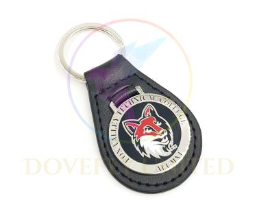 客製化金屬鑰匙圈( PU皮 + 金屬LOGO吊牌 )