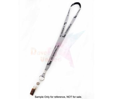 15mm客製化緹花識別證帶 (鑰匙圈+PVC鐵夾)