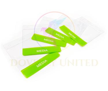 客製化印刷LOGO 彩條 PVC 透明識別證套 #DFL-414