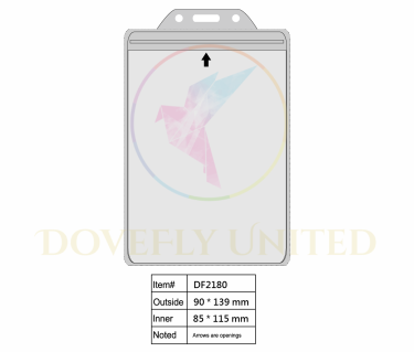 A4紙張的1/8證件套(直式; 單層) #DF-2180 (適用規格: 85(W) * 116(H)mm)