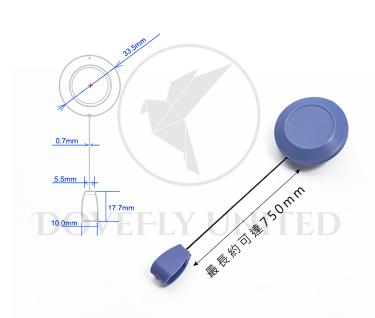 33mm伸縮拉環 表面磨砂高質感圓形易拉扣 伸縮扣、伸縮夾、易拉扣、證件伸縮 (標準背夾) #DF-7599